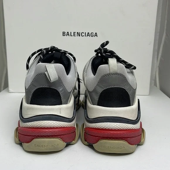 Balenciaga Triple S Silver with Red